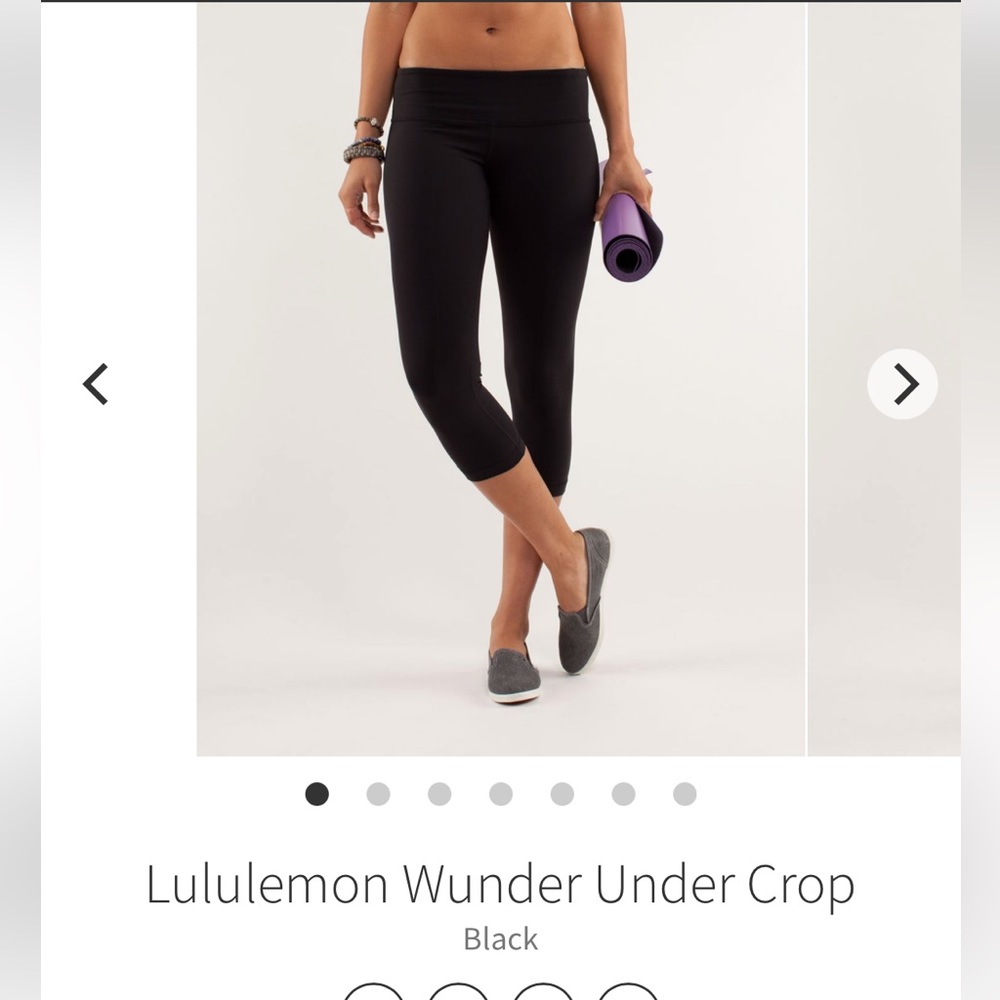 Lululemon Wunder Under Crop Black Size 4